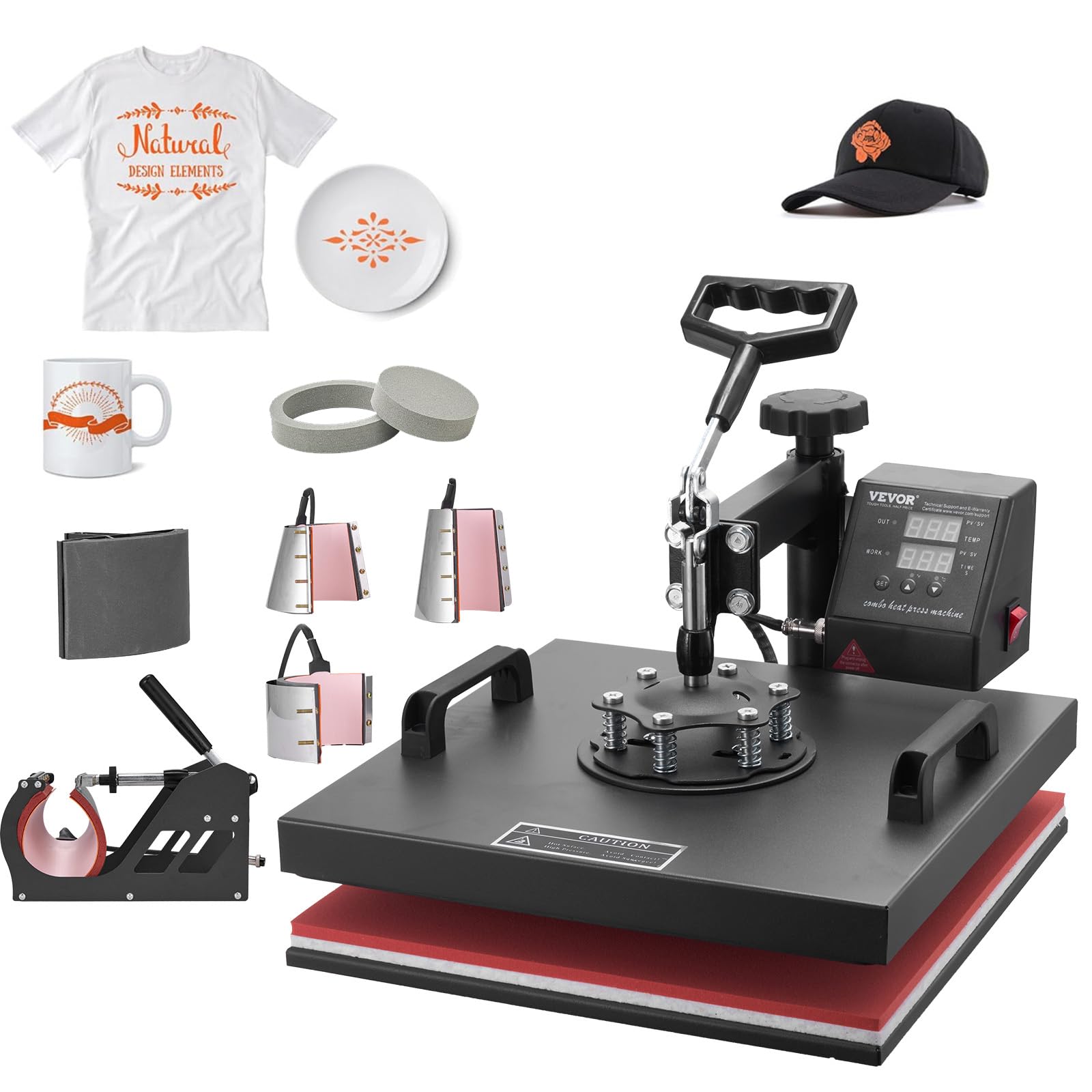 Amazon.com: VEVOR Heat Press Machine 8 in 1 Combo Heat Press 15x15